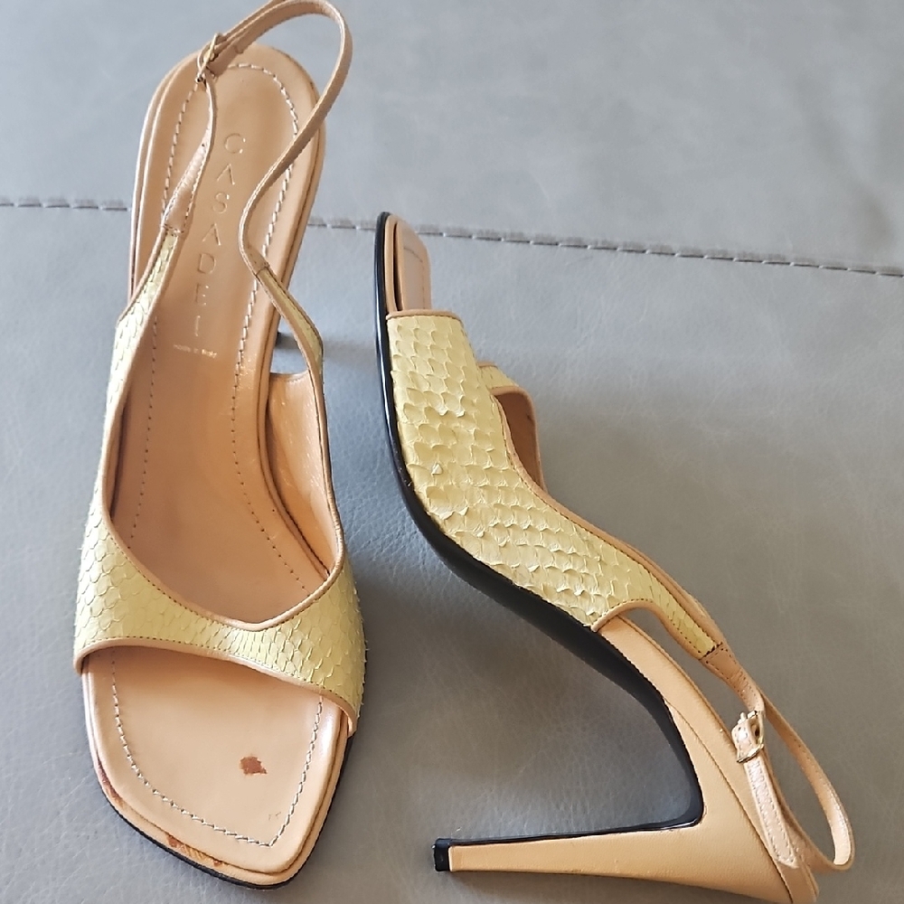 Casadei Women's Yellow Slingback Heels